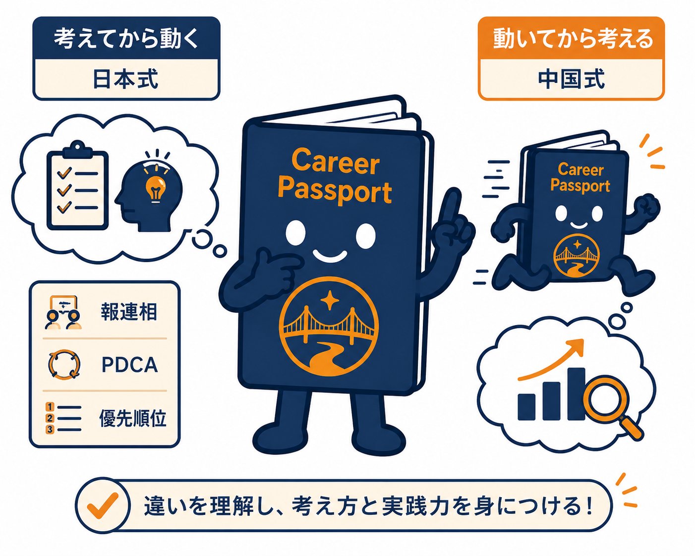思考様式：「考えてから動く」日本式と「動いてから考える」中国式の違い、報連相・PDCA・優先順位